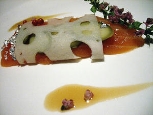 レンコンで蛇籠仕立て