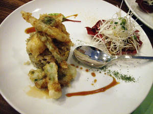 天丼と砂肝のから揚げかれー風味