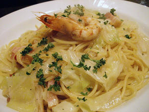 パスタは塩あじ、