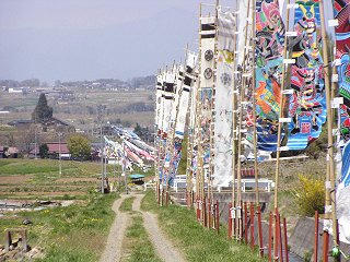 090429_1232_武者のぼりと鯉のぼり（立科町）