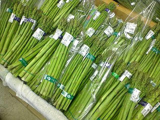 100523_1304_道の駅花の駅千曲川の農産物直売所で販売されているアスパラ（飯山市）