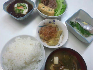 110831_2146_仮住まいの晩ごはん