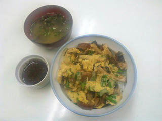 120130_2117_仮住まいの晩ごはん（中華風うな玉丼）
