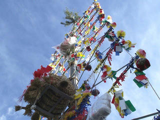 130113_1242_豊科成相に建てらた福俵曳きの御幣（安曇野市）