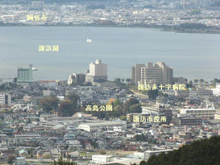 151012_1441_桑原城址・二の丸跡から望む諏訪湖（諏訪市）