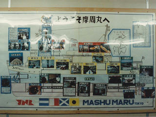 ようこそ摩周丸へ（船内の案内板）