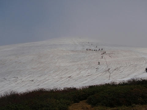 月山スキー場上部のTバーリフト