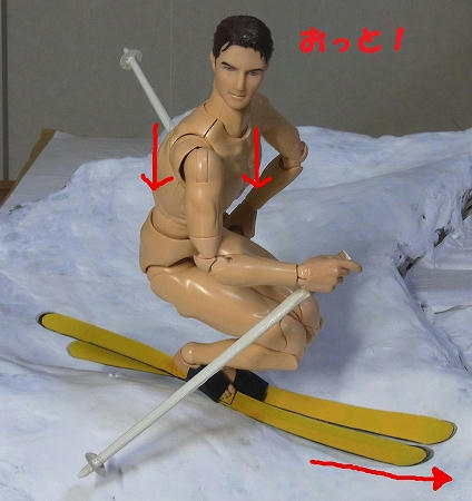 上体が横に向いていると