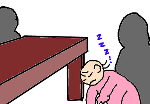 居酒屋で眠る乳幼児。