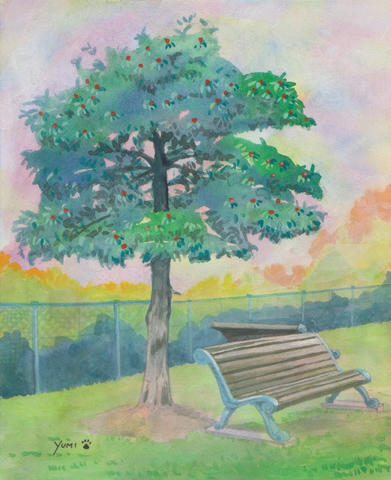 赤い実のなる木～その3と4～｜やっぱり！水彩画