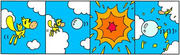 Four scene cartoon - 「Explosion」