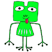 Cartoon character - 「Square frog」　