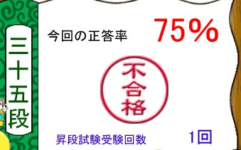 英単語名人10000:9月11日1回目の昇段試験の結果