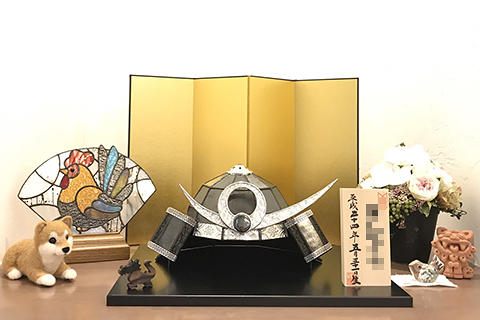 ステンドグラス　兜と小物たちセット it-65ae5d97e673e-1200.jpg
