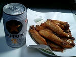 ビールと手羽先