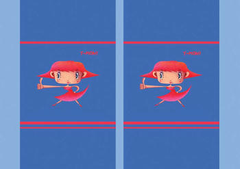 キャラクターイラストのブックカバー「真っ赤なキュートガール」