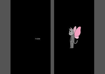 シンプルイラストのブックカバー メルヘン「蝶々猫.2」
