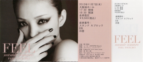 namie amuro FEEL TOUR 2013 チケット