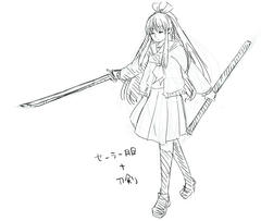 セーラー服と日本刀