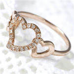 女の格をあげちゃって♪K18PG ダイヤモンドハートリング。(Libra Mark Jewelry)