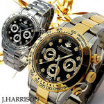 J.HARRISON(ジョン・ハリソン) 8Pダイヤ クォーツ クロノグラフ JH-003D。（Libra Mark Watch＆Glasses）