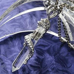 開運のシンボル“龍”！昇竜八角水晶ネックレス(チタンチェーン)。（Libra Mark Jewelry）