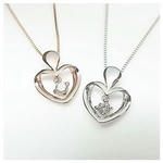 K18 オープンハートダイヤモンド スイングペンダント。Libra Mark Jewelry
