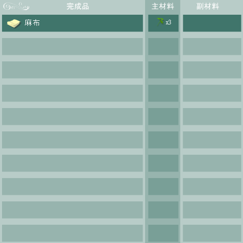 麻の合成リスト