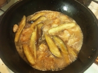 お酢のナスと鶏肉料理
