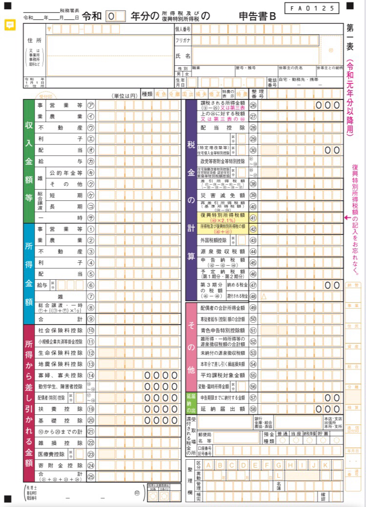 書類 確定 申告