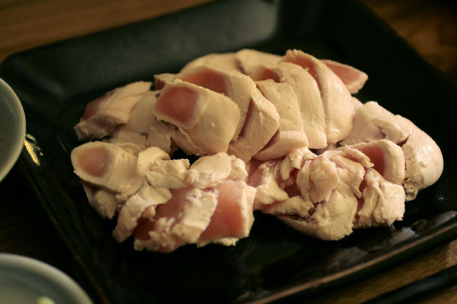 鶏ささみの湯引き