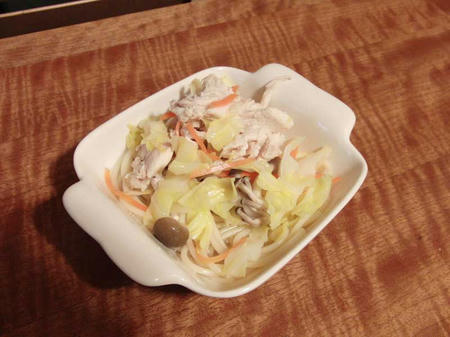 ゆでキャベツのパスタ
