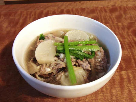 かぶの挽肉餡かけ