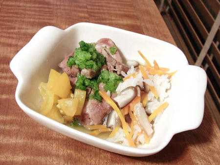 ラム肉と雑炊 しっぽがぷるぷる 手作り犬ごはん