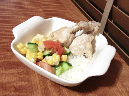 鶏手羽ととうもろこしサラダ