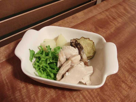 鶏ササミと焼き茄子