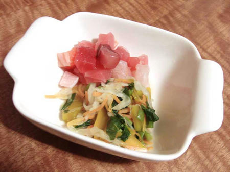 海鮮丼の具と作り置き野菜