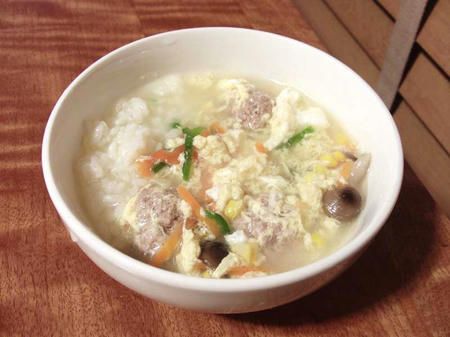 鶏肉団子雑炊