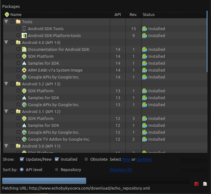 ndroid SDK Managerを ndroid SDK Managerを