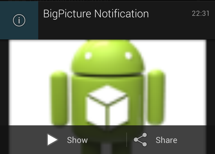 Android 4.1 Jelly Bean Notification.BigPictureStyle