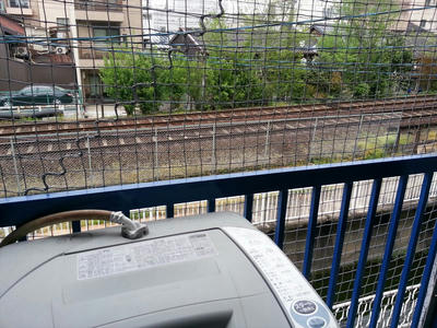 ベランダ　洗濯機あり