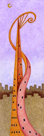 建物のイラスト 「旋律の塔」