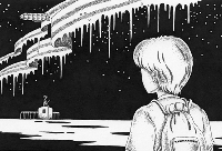 ［モノクロームイラスト（ペン画） - 改札口］