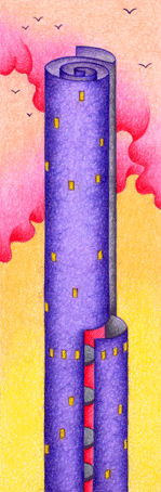 建物のイラスト 「巻かれた塔」