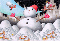 雪ダルマとサンタクロース