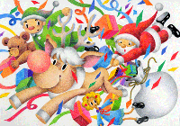 ［クリスマス・イラスト - 賑やかなクリスマス］ 
