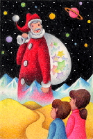 ［クリスマス・イラスト - 巨大サンタクロース］ 