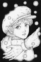 モノクロームイラスト（ペン画） - 別れ道