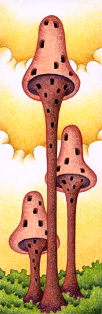 建物のイラスト 「茸の塔」