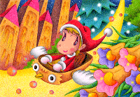 クリスマスイラスト - 「キュートなキッズサンタ」